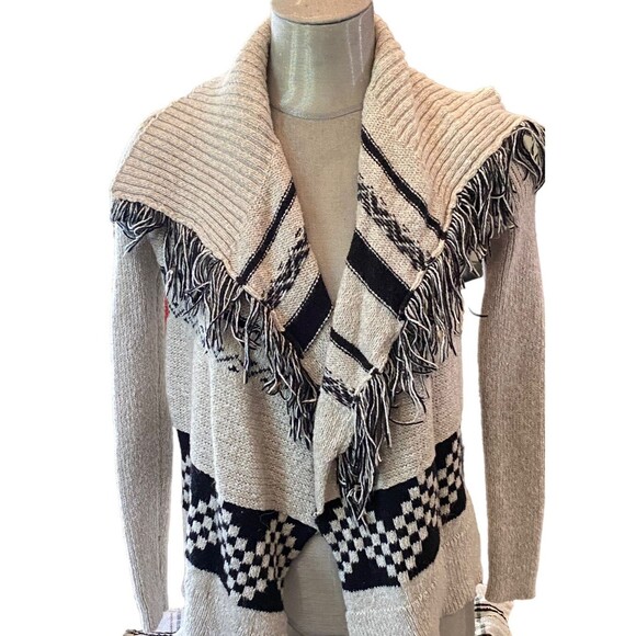 Abercrombie Kids Cardigan Sweater Girl's Open Front Fringed - Size 11/12 - Picture 2 of 12